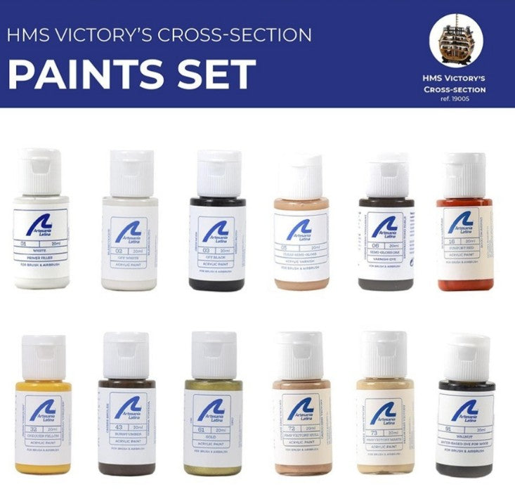 Artesania Latina 277PACK29 HMS VICTORY CROSS SECTION PAINT SET (12 BTLS) MODEL 20500