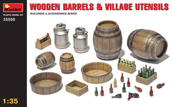 Wooden Barrels & Village Ustensils 1/35 MiniArt 35550 (FINAL SALE)